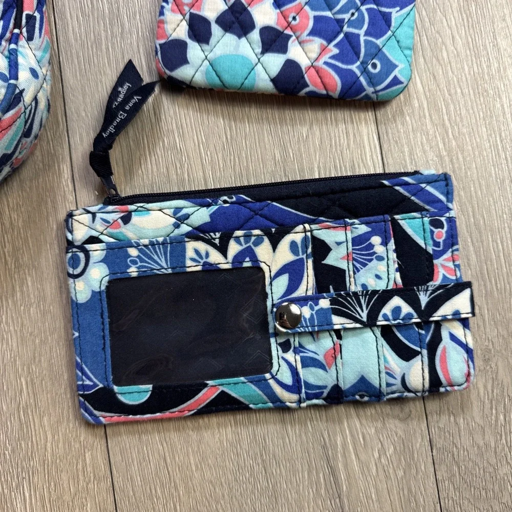 VERA BRADLEY 4 Piece Set Shoulder Bag Purse Wallet Floral Paisley Lotus Retired!